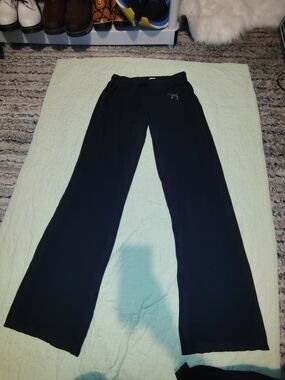 PINK Victoria's Secret Black Wide-Leg Lounge Pants